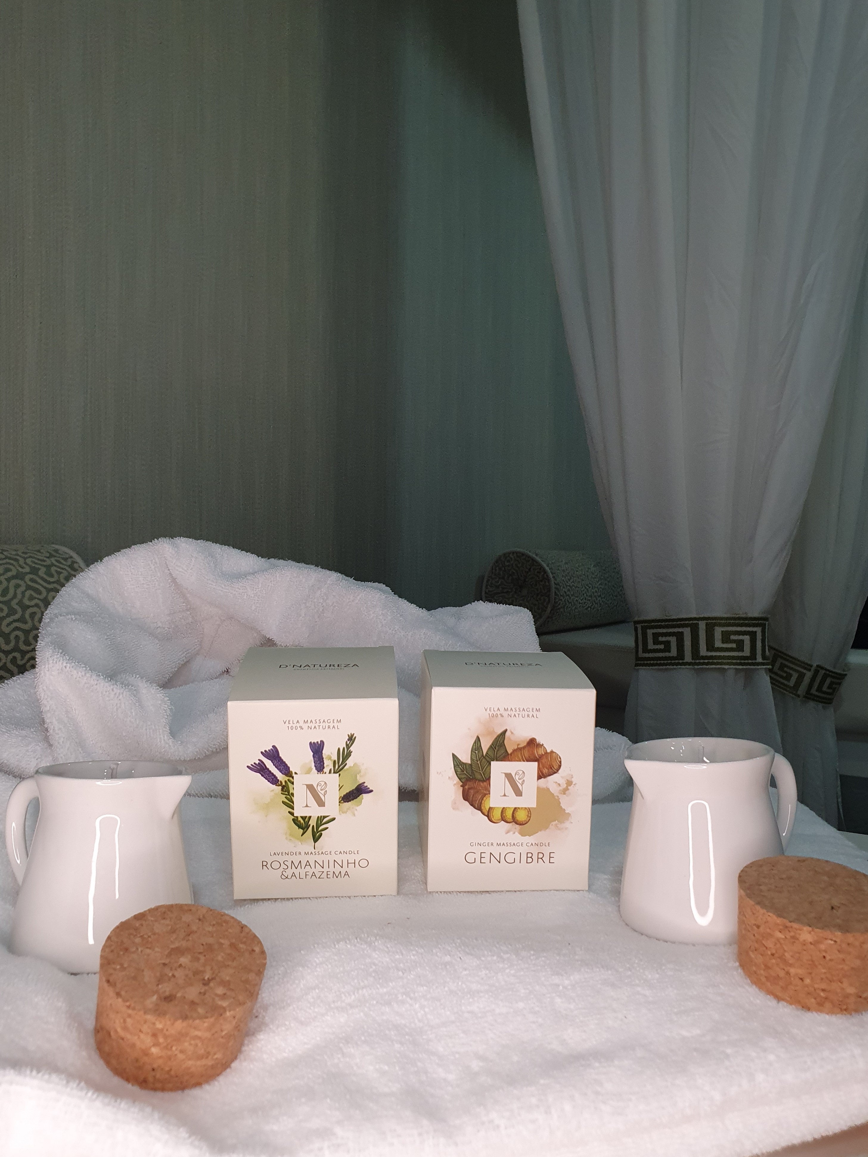 Velas de massagem