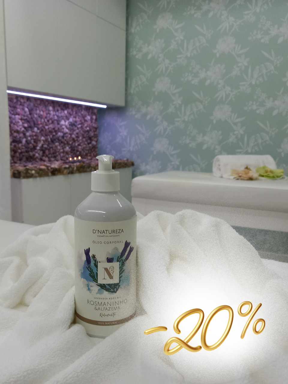 Óleo corporal de rosmaninho & alfazema 100ml, 500ml, 3L e 5L