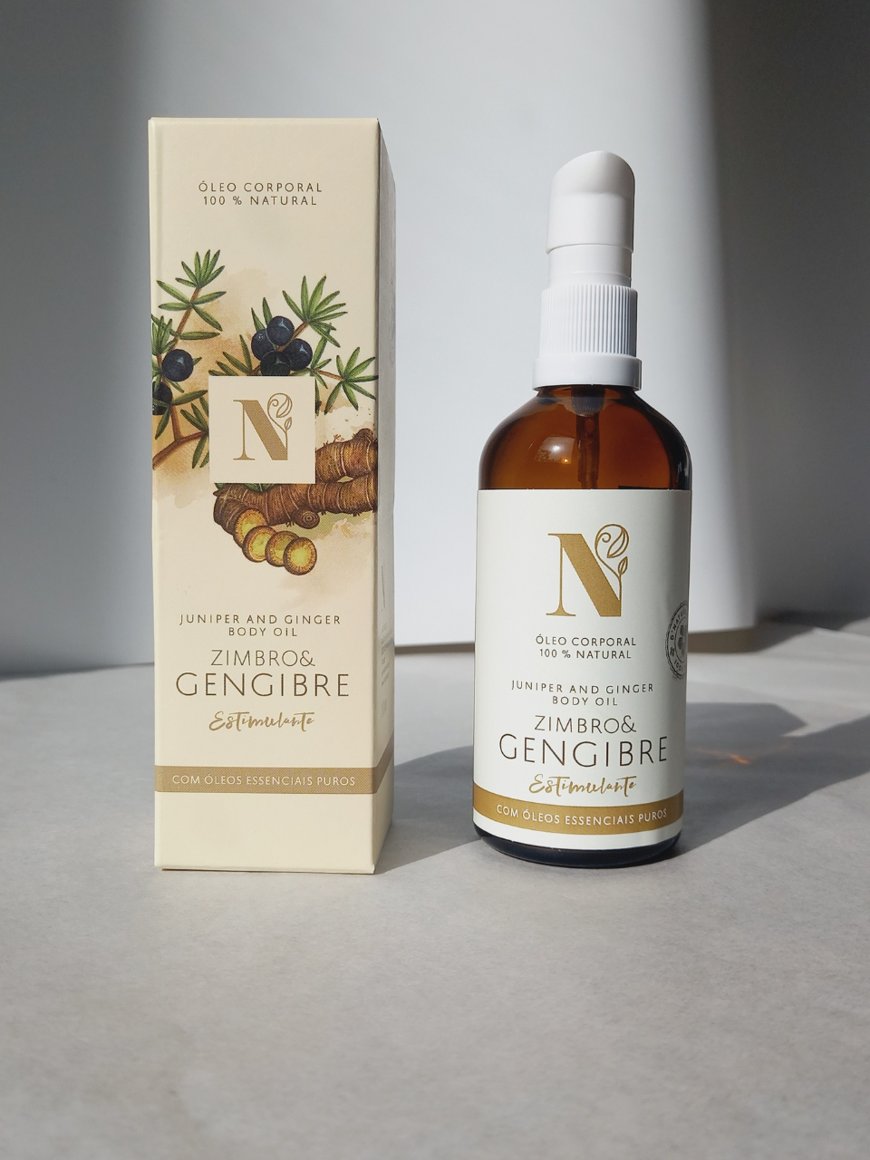 Óleo corporal de zimbro & gengibre 100ml, 500ml, 3L e 5L