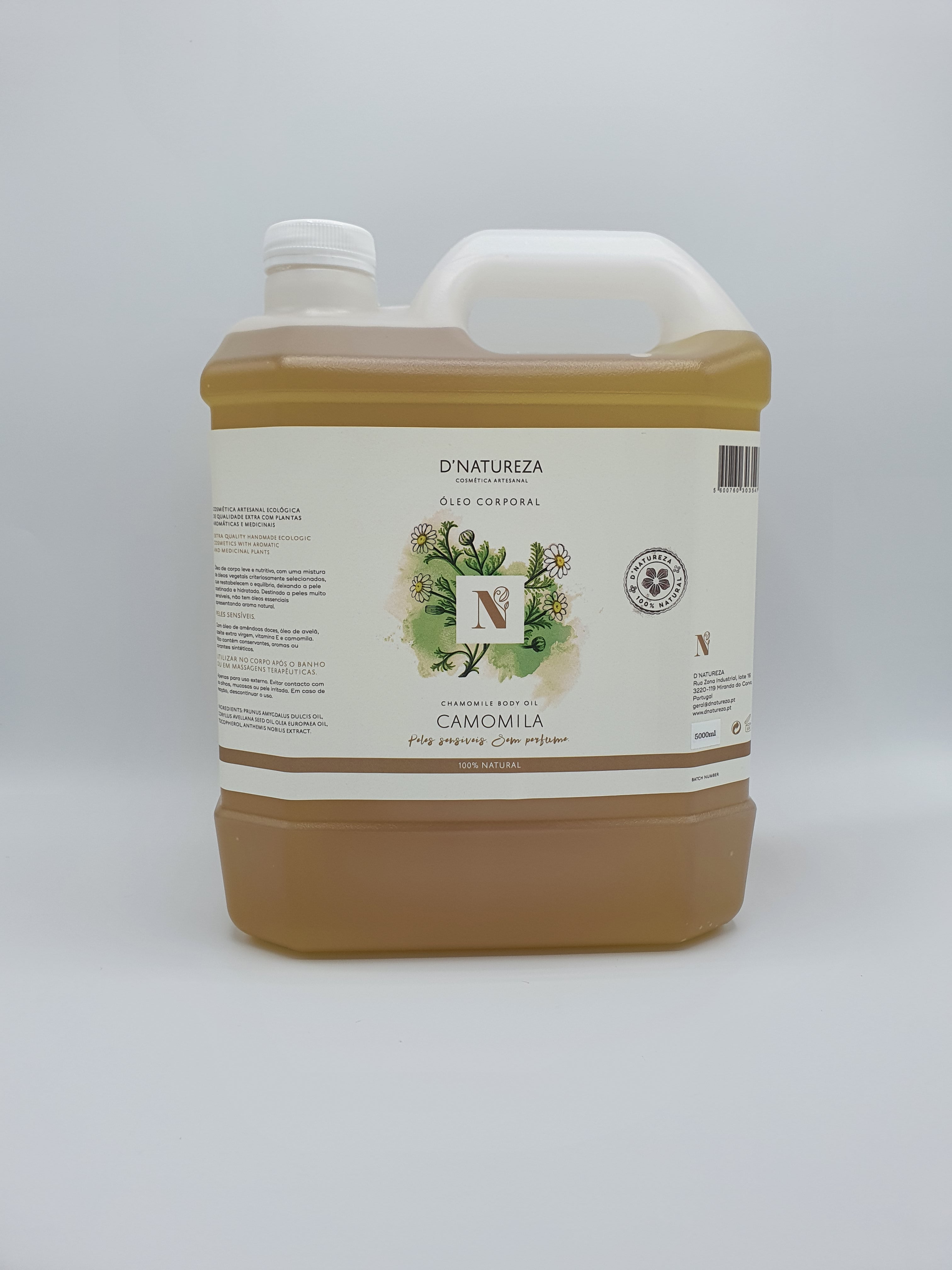 Óleo corporal de camomila 100ml, 500ml, 3L e 5L