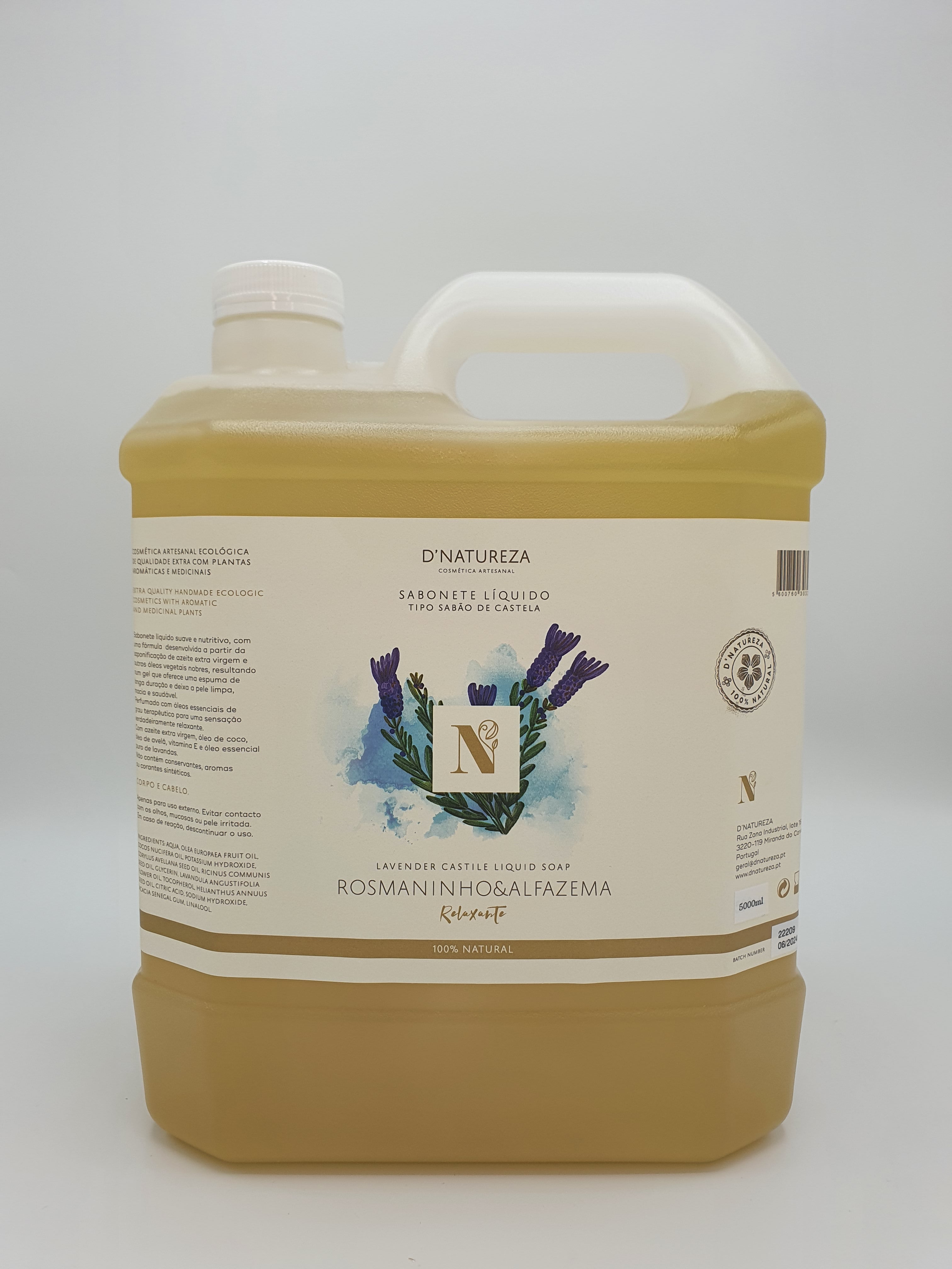 Sabonete líquido rosmaninho e alfazema 500ml, 3L e 5L