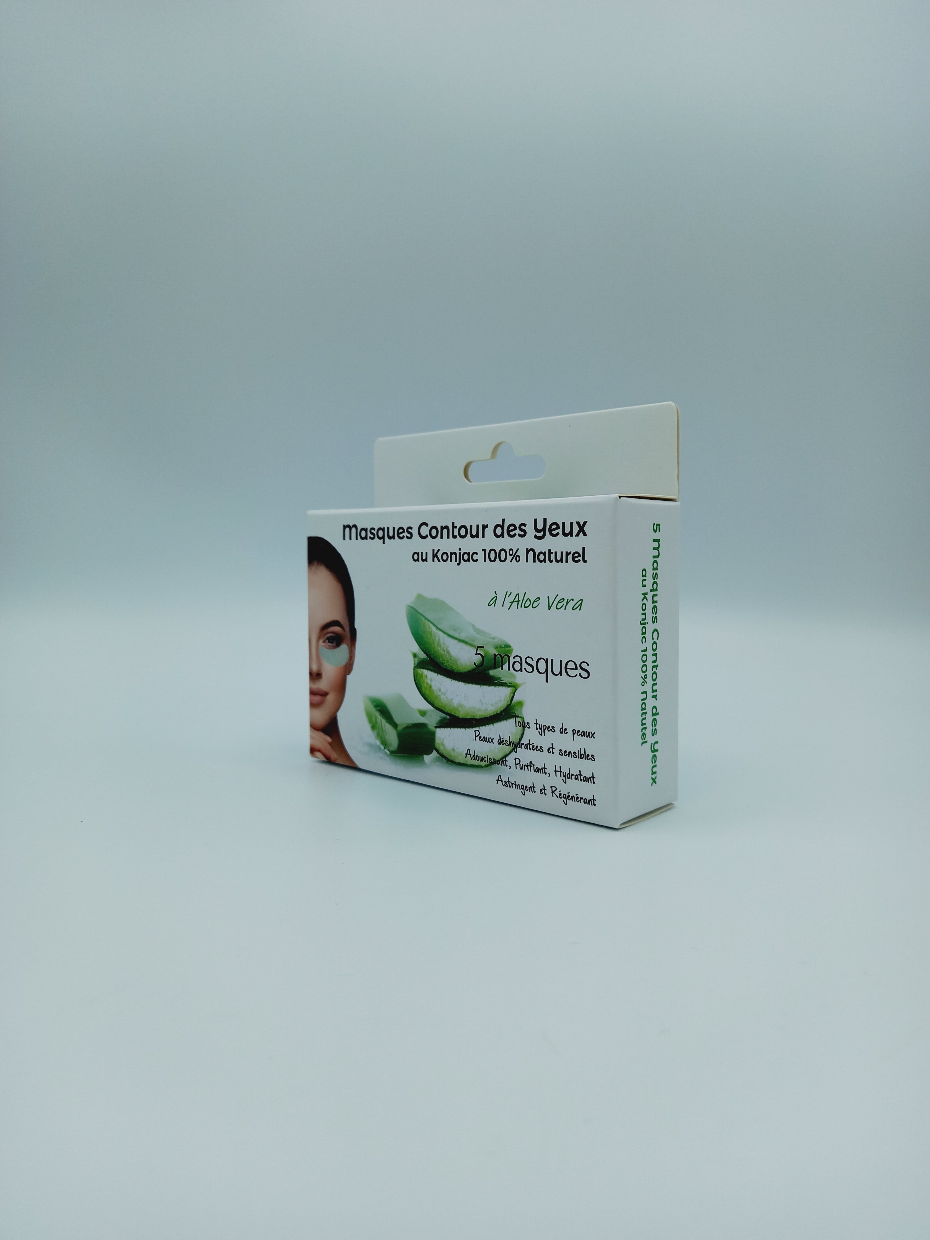 Máscara Contorno de olhos de Konjac e Aloe Vera - Pack 5 unidades