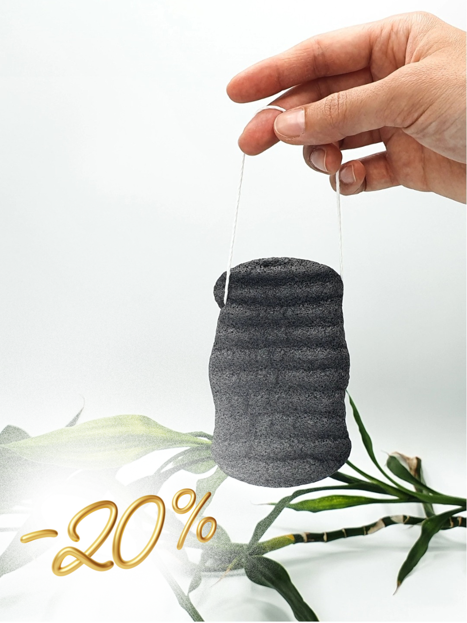 Esponja corporal KONJAC XL com carvão de bambu