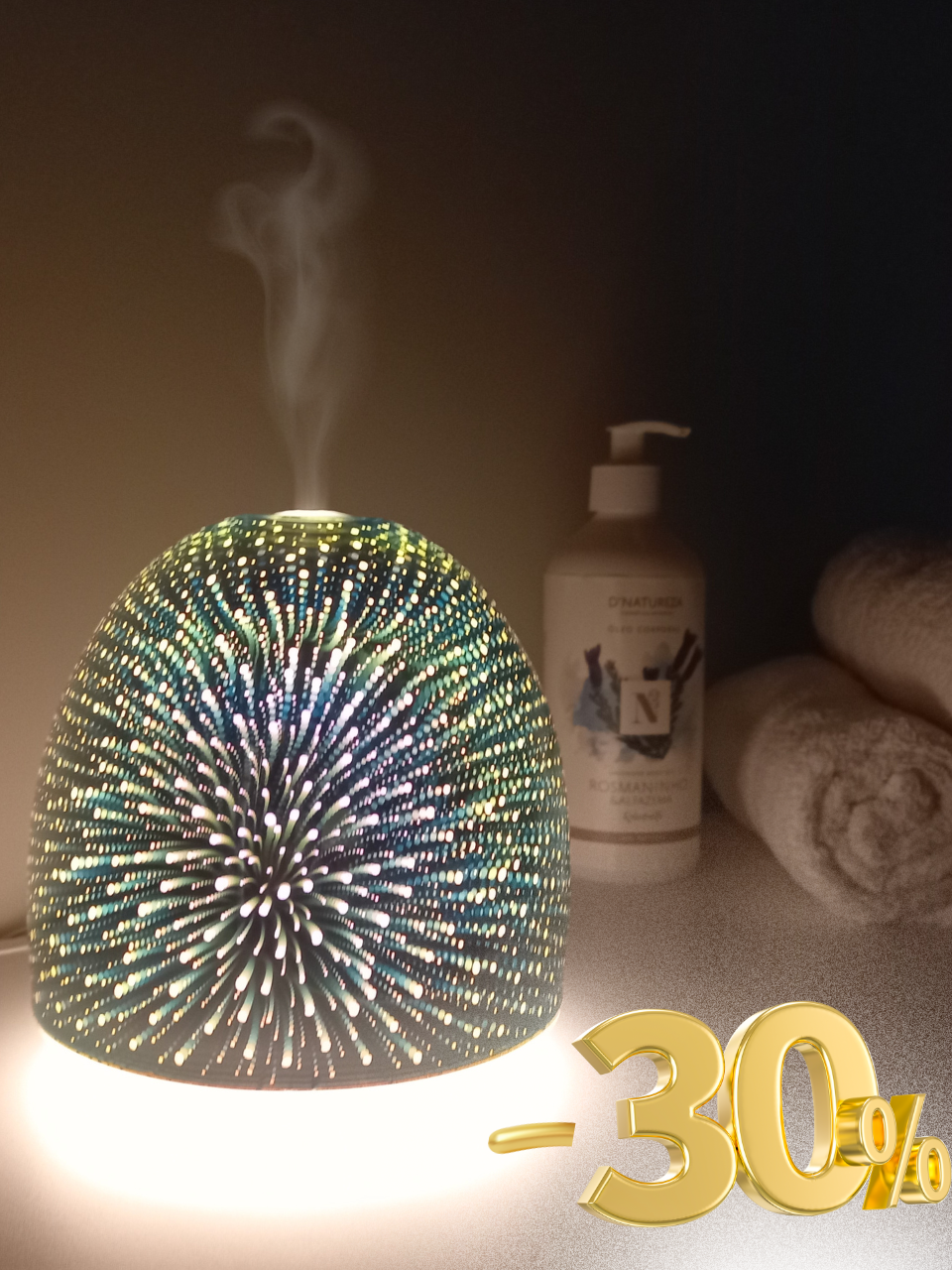 Difusor ultrassónico Festival em vidro