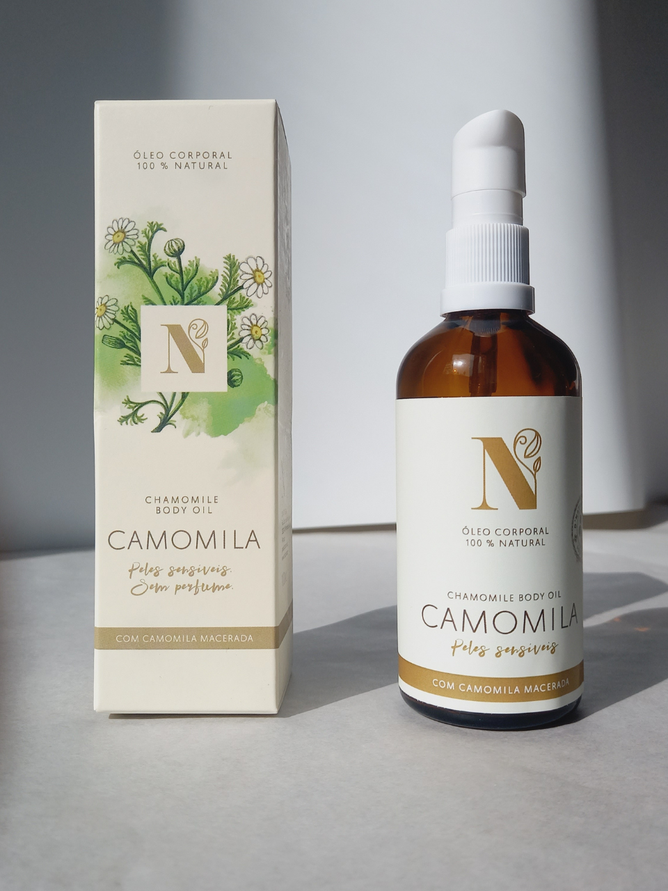 Óleo corporal de camomila 100ml, 500ml, 3L e 5L